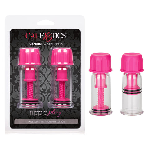 CalExotics Novelties Nipple Play Vacuum Twist Suckers, Pink/Clear (3002264510)
