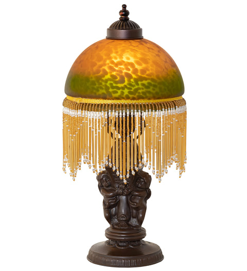 Meyda 17" High Roussillon Cherub with Lantern Mini Lamp