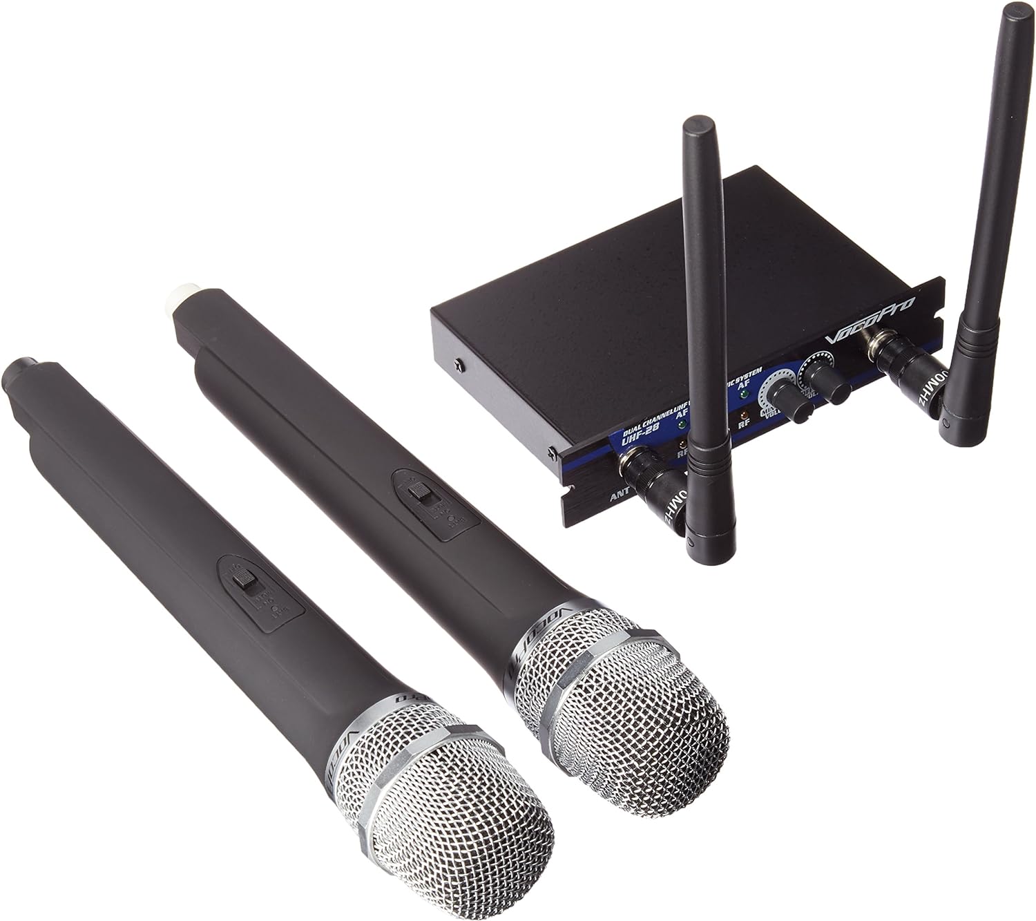 VocoPro - (UHF-28-9 Dual Channel UHF Wireless Microphone System, Black