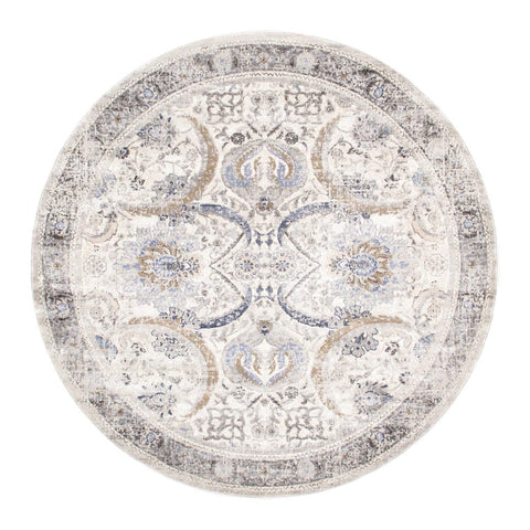 Pasargad Home Turkish Fantasia Design Power-Loomed Ivory/Beige Area Rug- 6' 0'' X 6' 0''