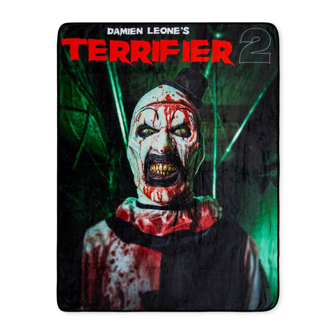 Terrifier 2 Art the Clown Comic Cover Fleece Throw Blanket | Soft Polyester Cover for Sofa, Bed | 45 x 60 Inches