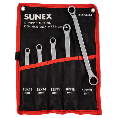 Sunex Tools 9950M Metric Double Box Wrench Set, 5 Piece
