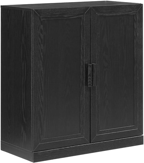 Crosley Furniture Essen Stackable Kitchen Pantry Storage Cabinet with Doors and Shelves, Accents Cabinets, Black