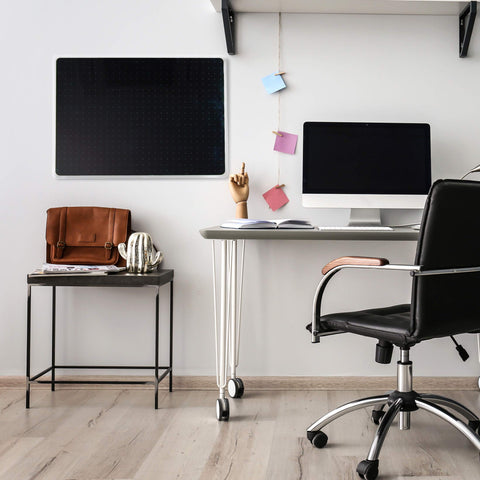 Floortex® Viztex® Glacier Black Multi-Purpose Grid Glass Dry Erase Board 30" x 40"