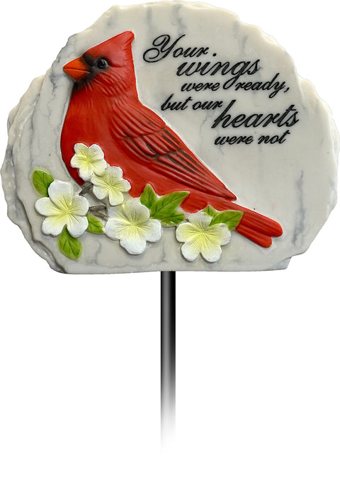 Spoontiques - Garden Décor - Garden Stake - Decorative Stake for Lawn and Yard - 24” High - Durable Weather Resistant Resin Sign for Home Décor - Cardinal Memorial Garden Stake