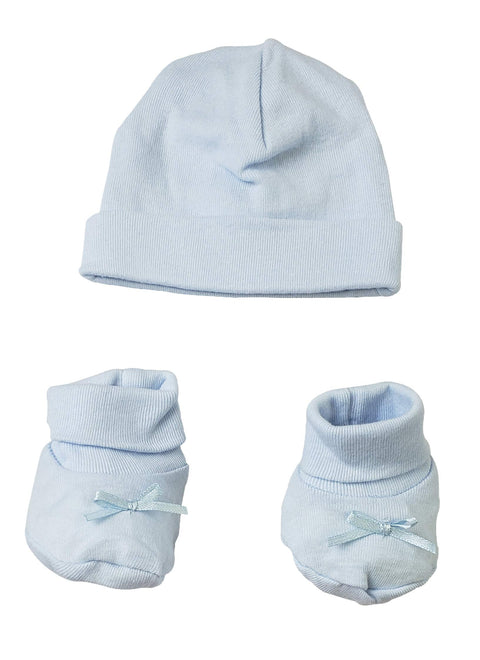 Bambini-Preemie Baby Cap & Bootie Set - Blue