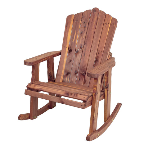American Furniture Classics Model 516WWBK Fan Back Balcony Glider in Weatherwood with a Black Base Made in the USA