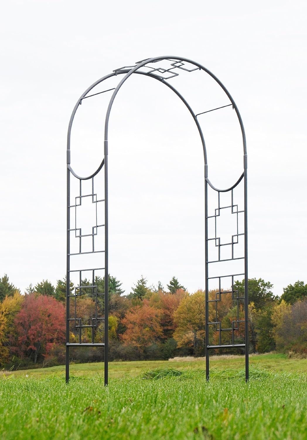 Achla Designs ARB-25 Squares Arbor Garden Arch, Graphite