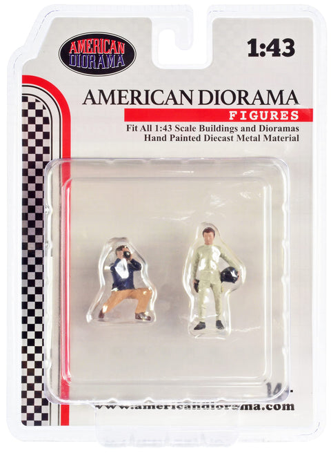 American Diorama Race Day (Set of 2) Diecast Figures for 1/43 Scale Models AD-38359