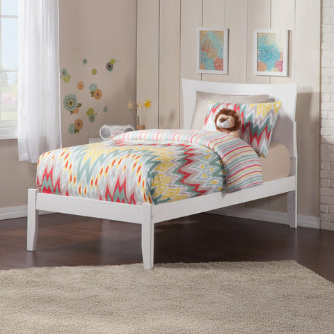 AFI Metro Twin XL Size Platform Bed with Charging Station in White