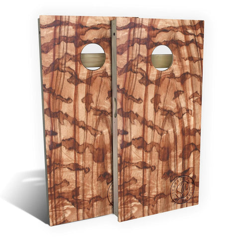 Skip's Garage Snakewood Cornhole Set - Backyard 2x4 (Weather Bags) - Include Hole Lights