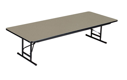 Correll 30"x60" Commercial Duty Adjustable Height Short Folding Table, Savannah Sand High Pressure Laminate Top, Made in The USA (CFA3060PXS-54)