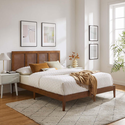 Modway Sirocco Platform Bed, King, Walnut