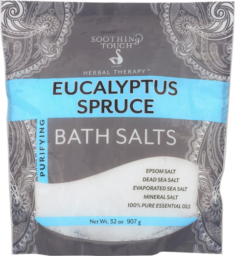 Soothing Touch Eucalyptus Spruce Bath Salts Pouch, 32 Ounce