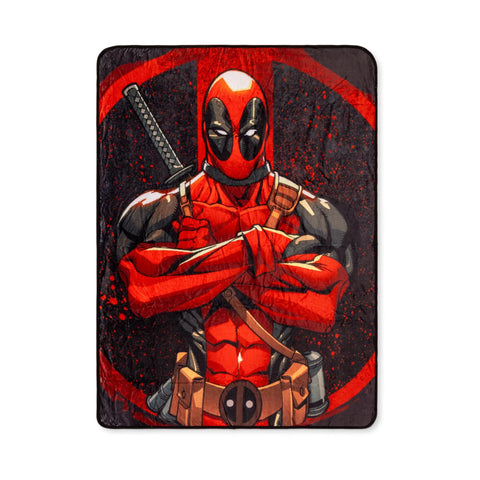 Marvel Bazillion Dreams Deadpool Tough Guy Fleece Softest Comfy Throw Blanket for Adults & Kids| Measures 60 x 45 Inches