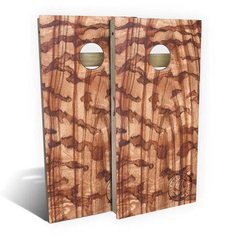 Skip's Garage Snakewood All-Weather Cornhole Board Set - Regulation 2x4 (24" x 48") - Includes (2) Boards, (8) Bags & (2) Board Edge Lights