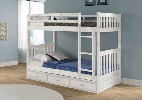 OS Home and Office Furniture Model 82920K3-22 Twin Bookcase Bed with Three Drawers and a Twin Sized Trundle in Dark Espresso