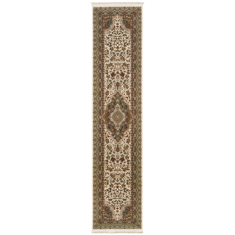 Oriental Weavers Masterpiece Area Rug - 5560W - 2'3" x 10' - in Ivory/Multi - Vintage Inspired, Stain Resistant, Family and Pet Friendly, Entryway, Hallway Runner Rug