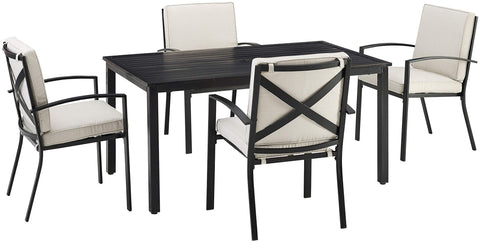 Kaplan 5Pc Outdoor Dining Set Oatmeal/Oil Rubbed Bronze - Table & 4 Chairs