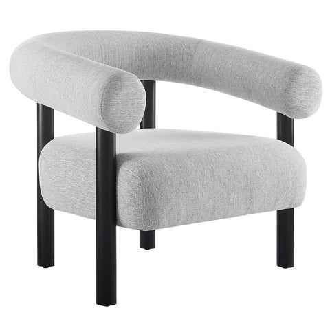 Modway EEI-6689-LGR-BLK Sable Upholstered Fabric Armchair, Light Gray Black