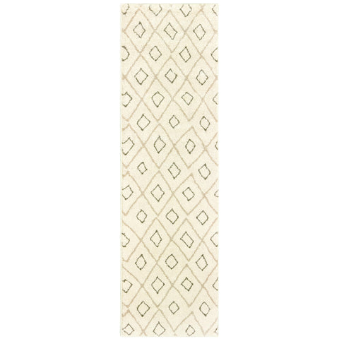 Oriental Weavers Carson Area Rug - 3943G - 2'3" x 7'6" - in Ivory/Sand - Vintage Bohemian Style, Stain Resistant, Family and Pet Friendly, Entryway, Hallway Runner Rug