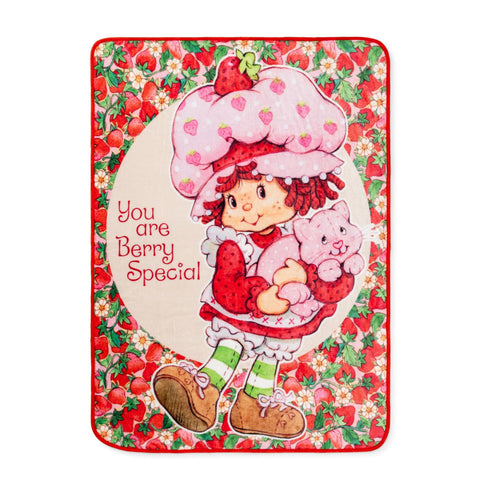 Strawberry Shortcake You are Berry Special Raschel Throw Blanket | Soft Polyester Cover for Sofa, Bed | 45 x 60 Inches