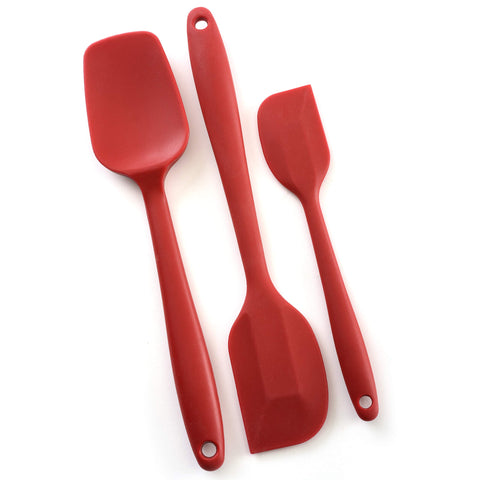 Norpro, Red 3 Piece Silicone Spatula Set, large