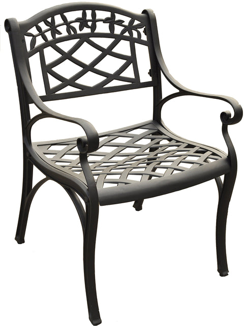 Sedona 2Pc Cast Aluminum Outdoor Chair Set Black - 2 Armchairs