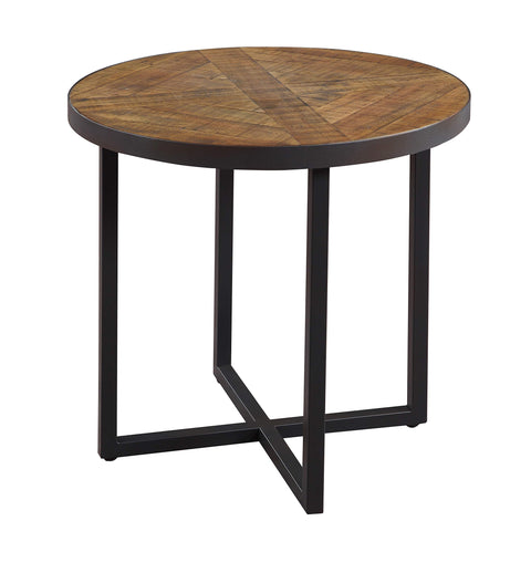 Wallace & Bay Foley End Table, 24 inch, Rustic Wood & Black