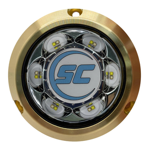 shadow-caster SC3 3" Bronze LED Underwater Boat Light - Dual Color Blue/White Combo - 24 Watts - Tempered Glass Lens