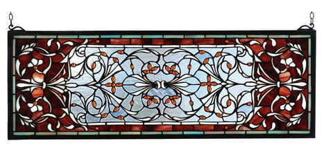 Meyda Tiffany 98059 28"W X 10"H Versaille Transom Stained Glass Window