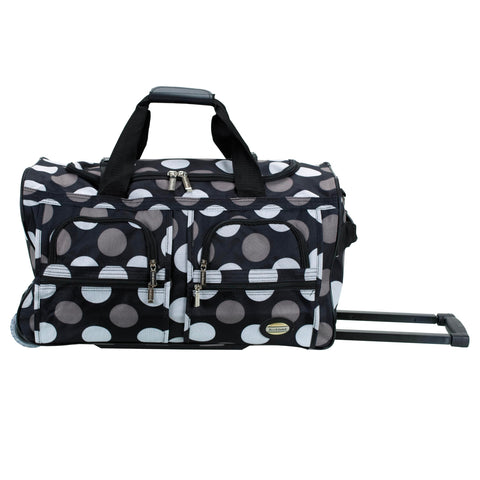 Rockland unisex adult Rolling Duffel Bag, New Black Dot, 22-Inch US
