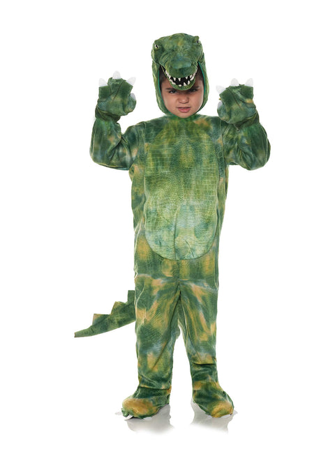Underwraps Baby Toddler's Alligator Plush Printed Jumpsuit Costume, Green, Large