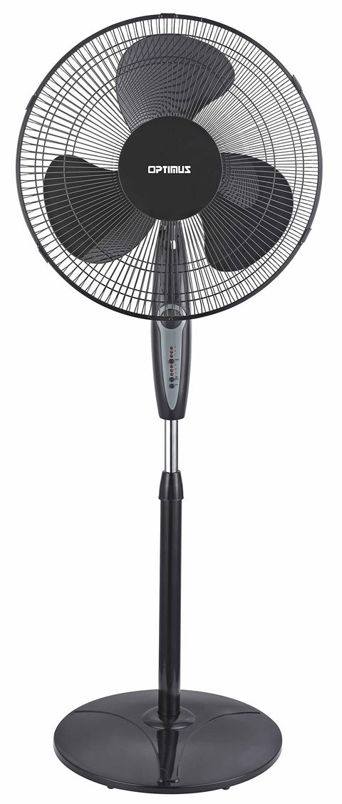 OPTIMUS F-1672WH Oscillating Stand Fan with Remote, 16-Inch, White