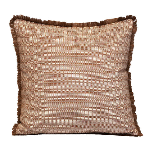 Parkland Collection Transitional Stripes Brown Square 24" x 24" Pillow