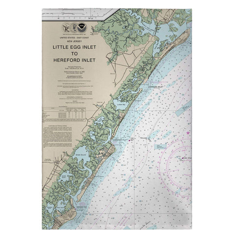 Betsy Drake GT12318AV 20 x 20 in. Little Egg Inlet to Hereford Inlet - Avalon; NJ Nautical Map Guest Towel