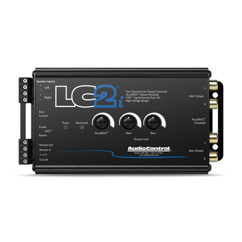 AudioControl LC2i 2-Channel Line Output Converter with AccuBASS for Adding Subwoofers, Amplifiers to Factory Car Audio Receiver Head Unit, Speaker Level to RCA Line Level Converter