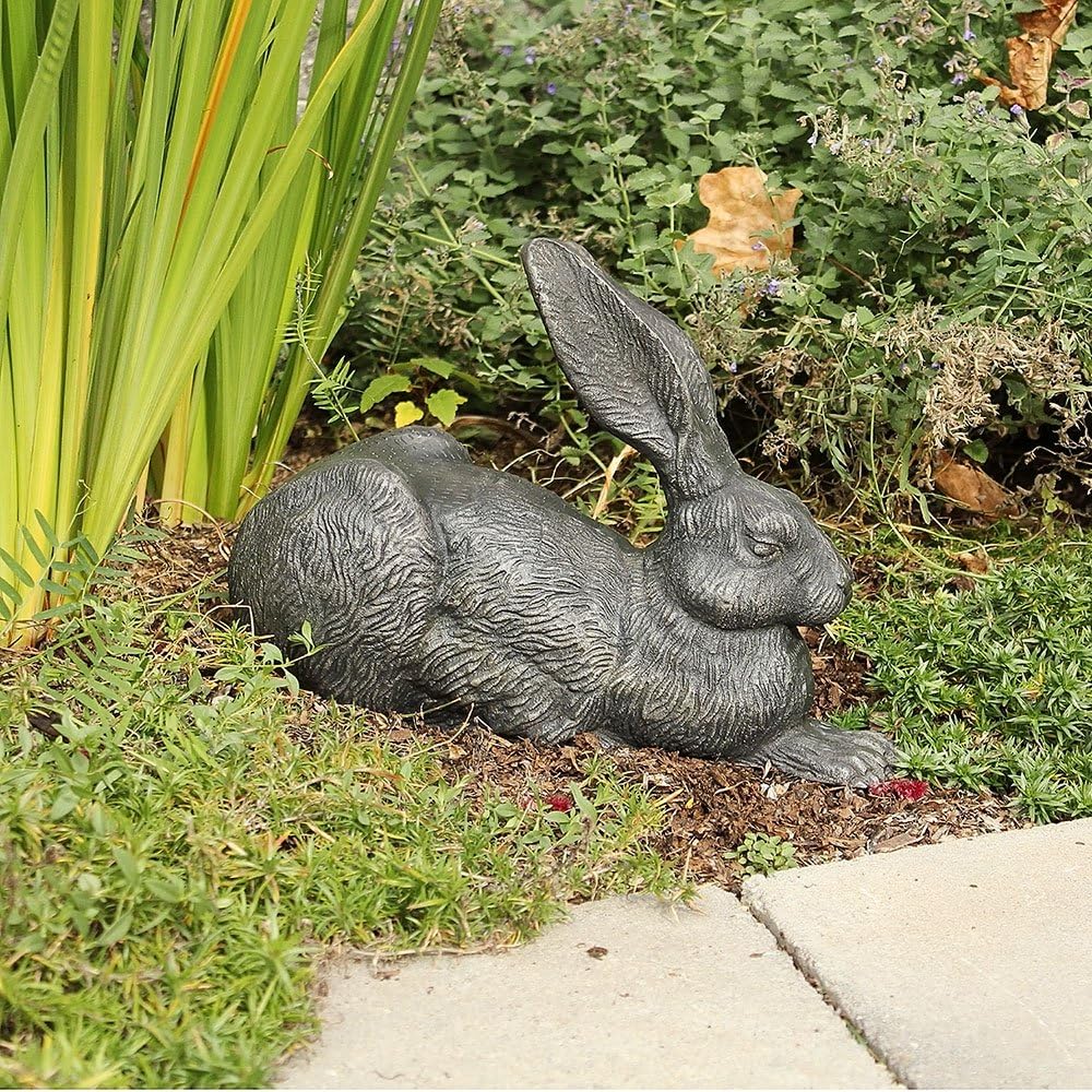 Achla Designs E-12C Rabbit Garden Statue, Charcoal