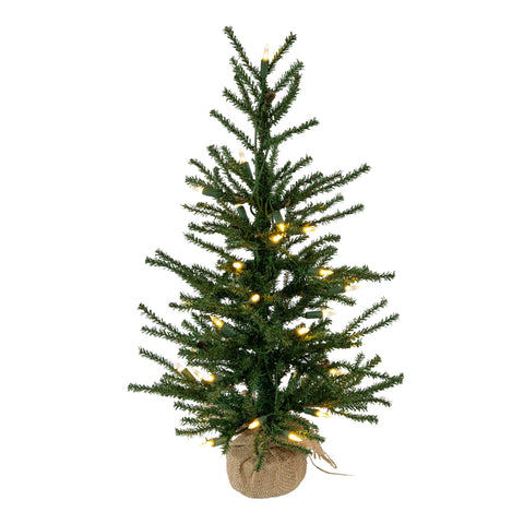 Vickerman 24" Angel Pine Artificial Christmas Tree, Warm White Dura-lit LED Lights - Faux Christmas Tree - Seasonal Indoor Home Decor