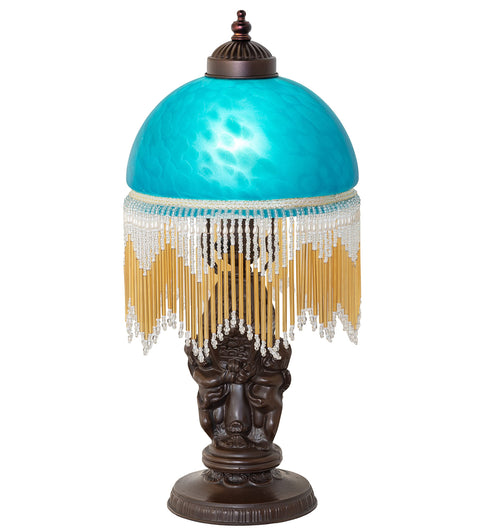 Meyda 17" High Roussillon Cherub with Lantern Mini Lamp
