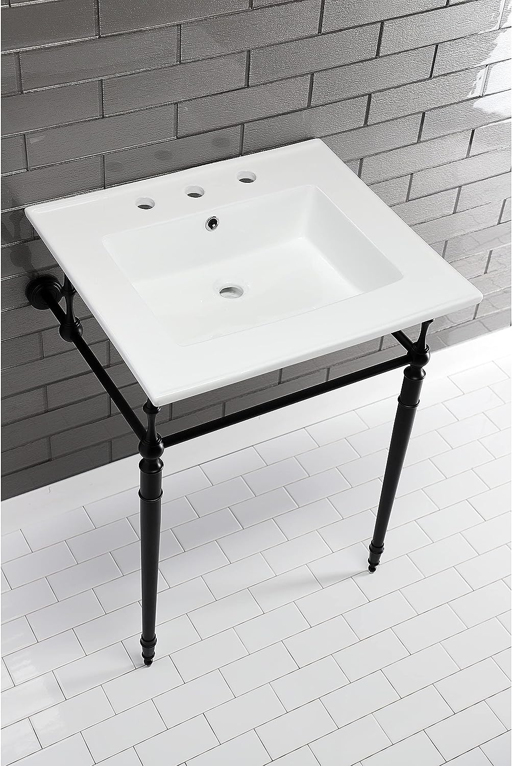 Kingston Brass LBT25227W38 Continental Vanity Sink Top, White