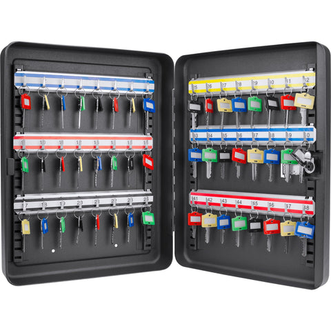 Barska 48-Position Key Cabinet Lock Box with Combination Lock – Adjustable Numbered Hooks, Color-Coded Key Tags, Wall Mount Steel Organizer for Home or Office
