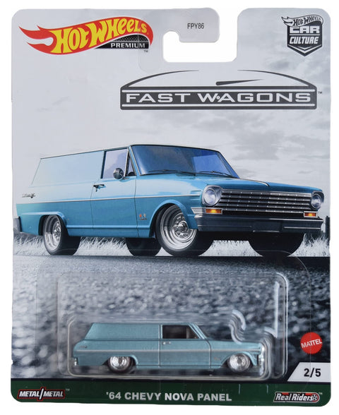 Hot Wheels '64 Chevy Nova Panel - Fast Wagons 2/5 - Blue