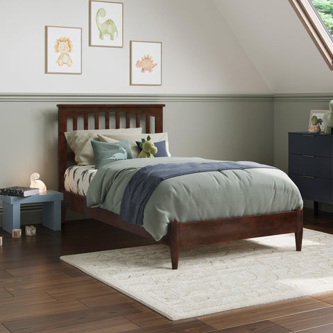 AFI, Becket Twin Solid Wood Low Profile Platform Bed, Walnut