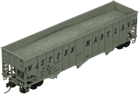 Bachmann Trains - Bethlehem Steel 100-Ton Three Bay Hopper - WESTERN MARYLAND #63834 - HO Scale