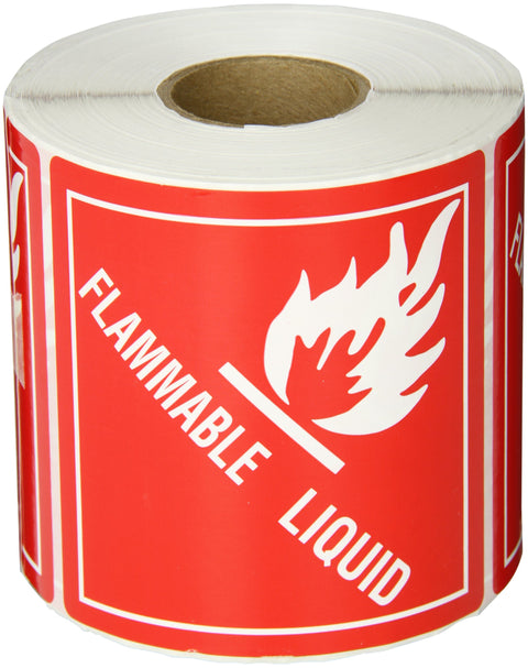 Tape Logic 4 x 4" - "Flammable Liquid" Labels