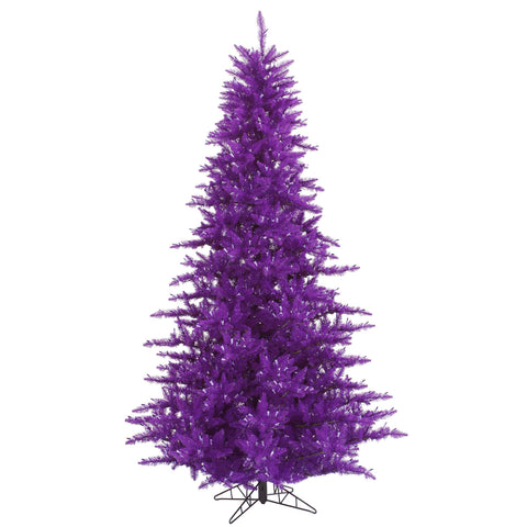 Vickerman 6.5' Purple Fir Artificial Christmas Tree, Unlit - Faux Fir Christmas Tree - Seasonal Indoor Home Decor