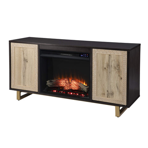 Wilconia Touch Screen Electric Media Fireplace w/ Carved Details