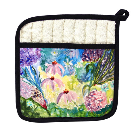 Pink Garden Pot Holder - 9x9