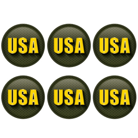 Beistle 6 Piece America USA Pinback Button Badge Pins for 4th of July Patriotic Decorations Independence Day Party Supplies and Favors, 2", Dark Green/Yellow
